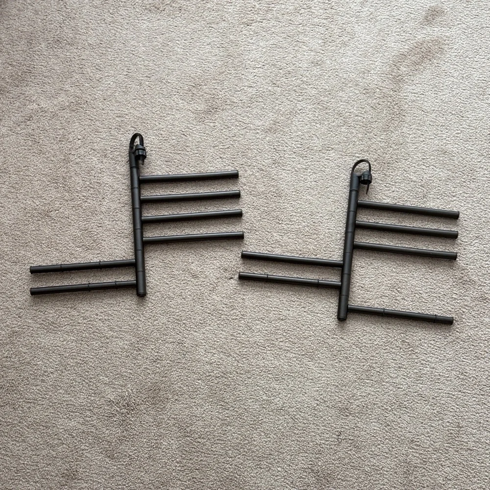 Brown Metal Multi-Bar Clothing Hangers Set Space Saver. organizer